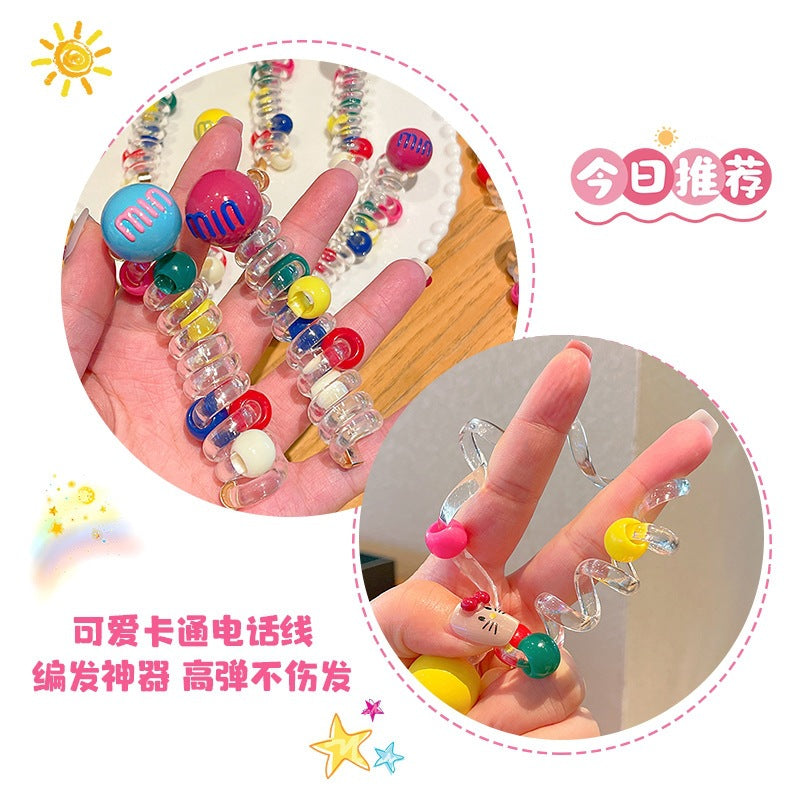 彩色簡約髮圈－4#玫紅款細節2｜https://igowo.tw/