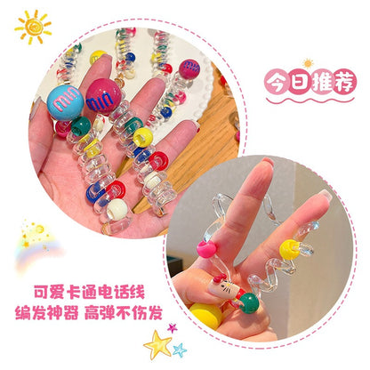 彩色簡約髮圈－4#玫紅款細節2｜https://igowo.tw/