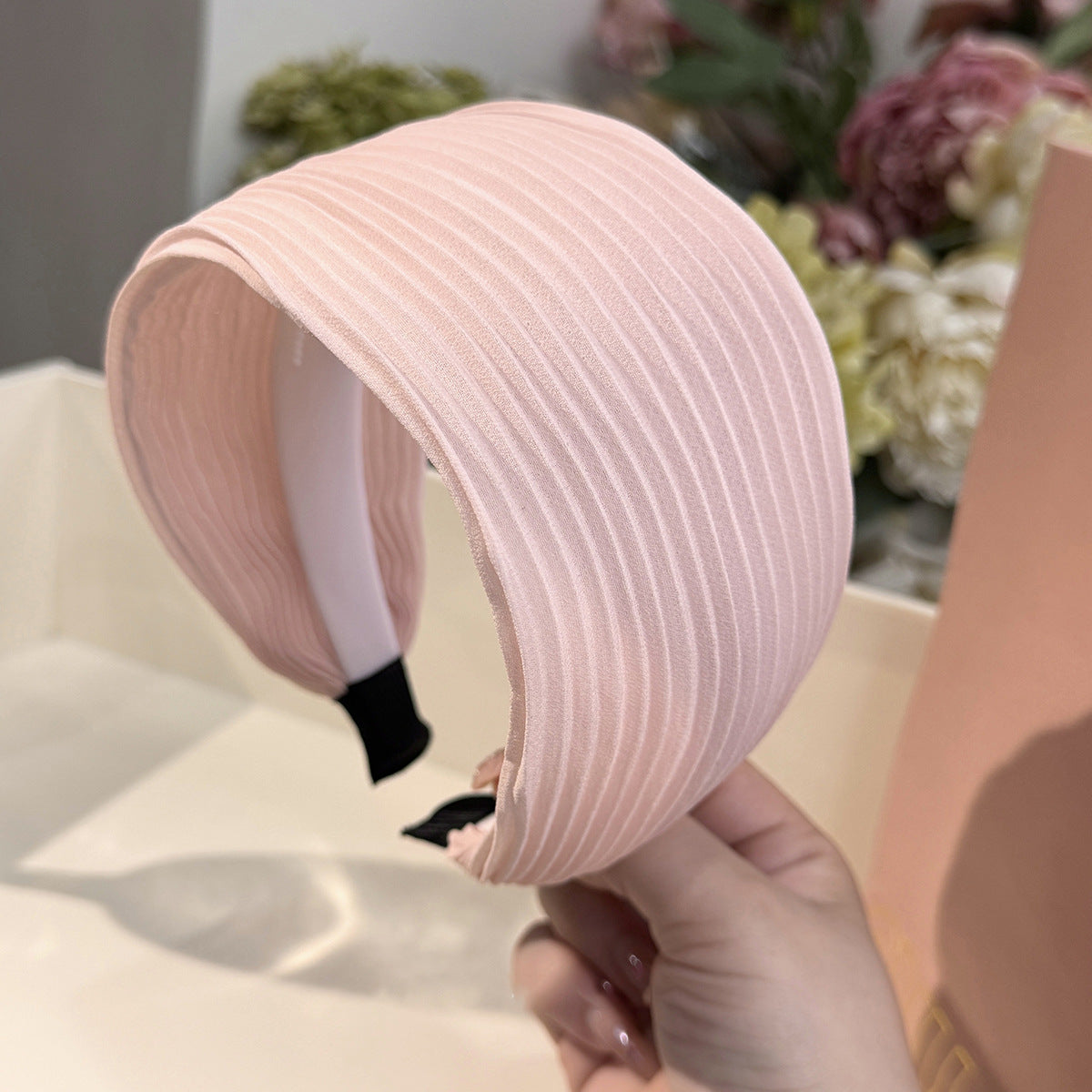 格紋寬版簡約髮箍