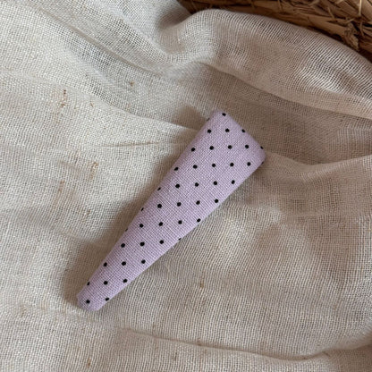 紫色布面波點髮夾