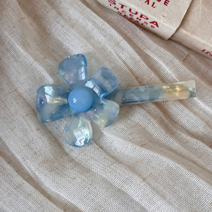 醋酸板材花朵一字髮夾