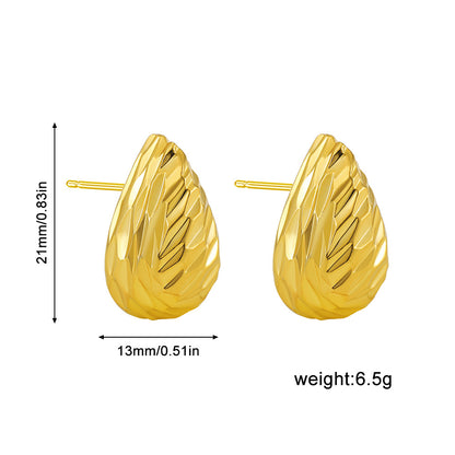 金色不鏽鋼圓珠耳釘－細節特寫6｜https://igowo.tw/