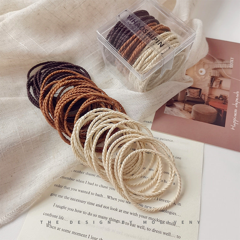 彈力繩簡約髮圈－淡彩色款細節｜https://igowo.tw/