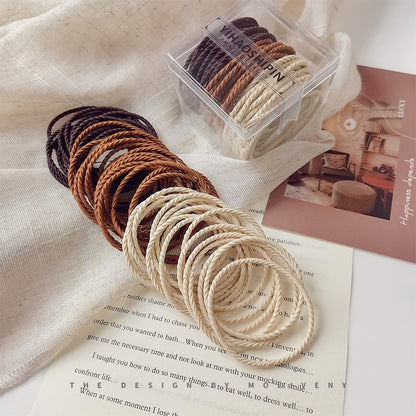 彈力繩簡約髮圈－淡彩色款細節｜https://igowo.tw/