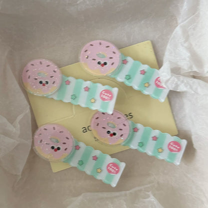 粉色壓克力甜點髮夾－商品主圖｜https://igowo.tw/