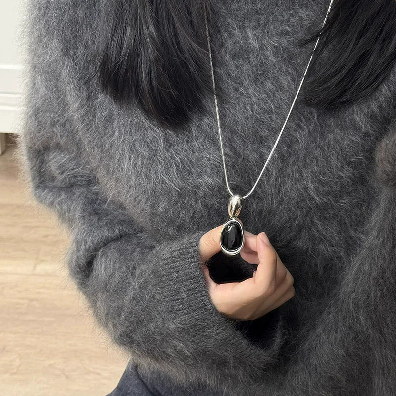 瑪瑙蛇骨長版項鍊