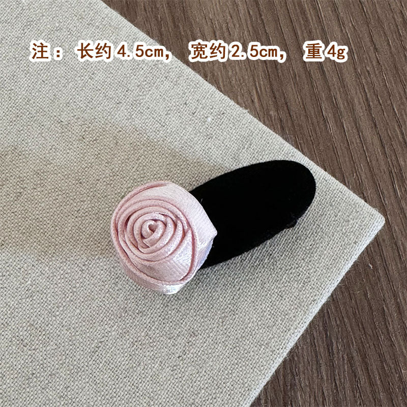 粉色玫瑰蝴蝶結髮夾
