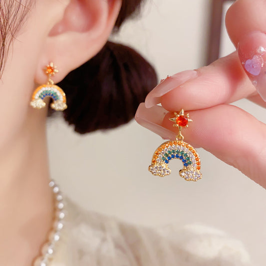 S925鋯石星星耳環－商品主圖｜https://igowo.tw/