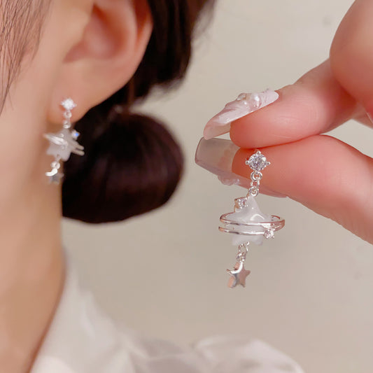 S925貓眼石耳墜－商品主圖｜https://igowo.tw/