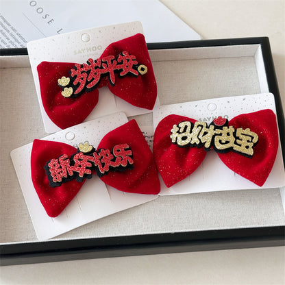 紅色蝴蝶結髮夾－商品主圖｜https://igowo.tw/