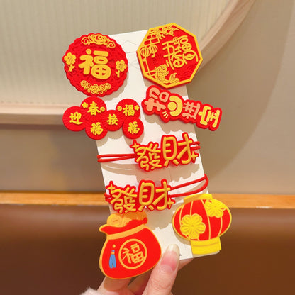 紅色簡約髮夾