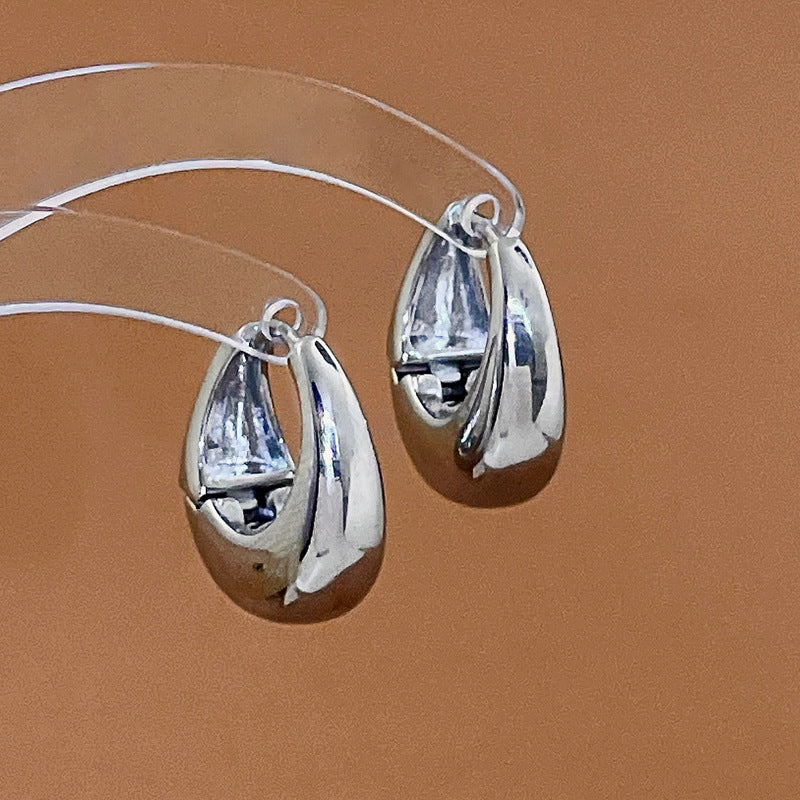 金屬圓珠素圈小巧耳扣