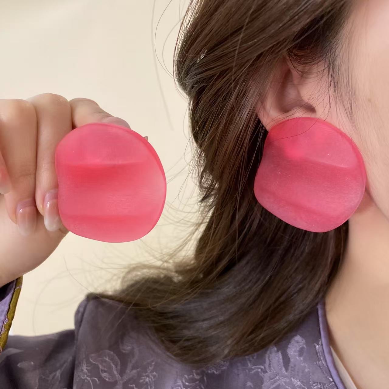王菲春晚同款耳環耳飾氣質女高級感潮2026蝦片耳釘小眾時尚法式潮