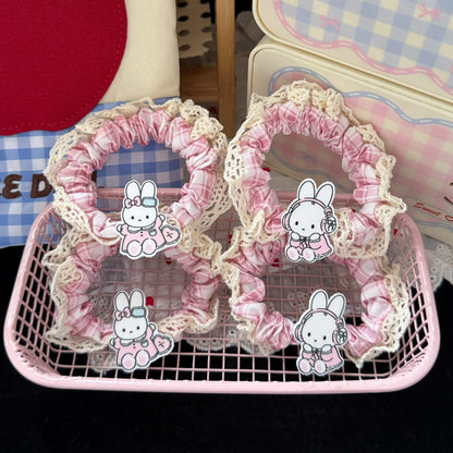 粉色兔子髮圈－商品主圖｜https://igowo.tw/