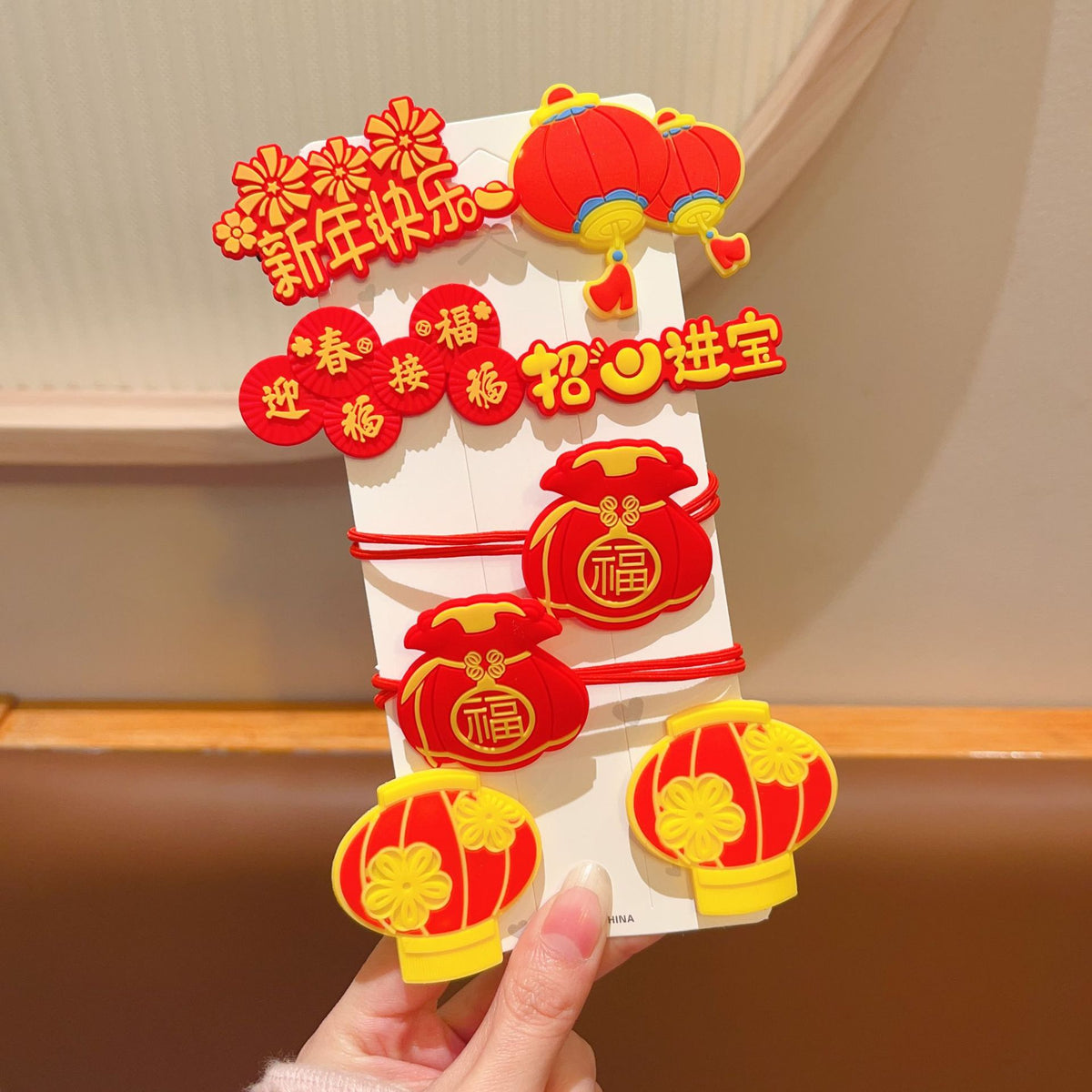紅色簡約髮夾