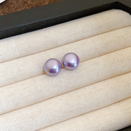 金色珍珠圓珠復古耳釘