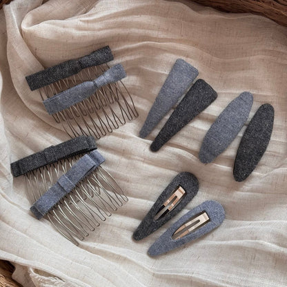 布面簡約髮夾－第二視角實拍｜https://igowo.tw/