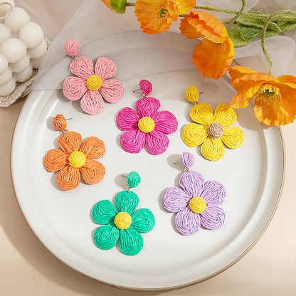 繽紛花朵編織耳環－商品主圖｜https://igowo.tw/