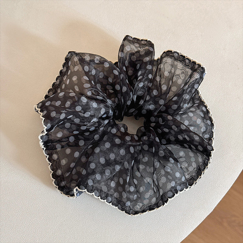 網紗波點豹紋髮圈