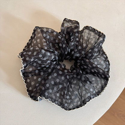 網紗波點豹紋髮圈