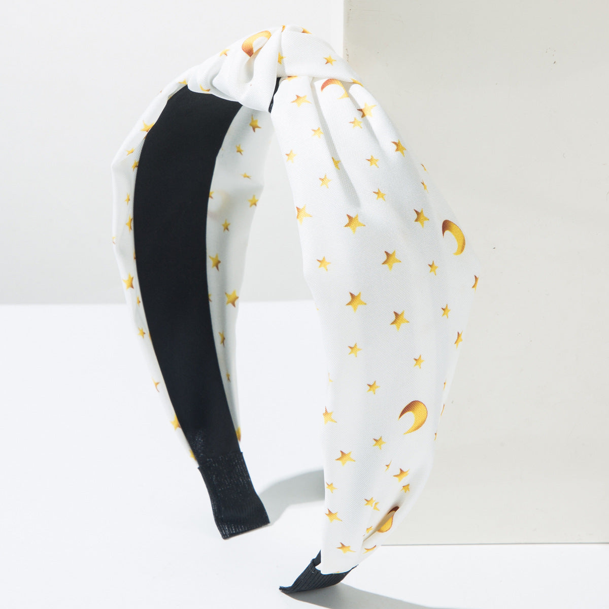 布面星星扭結簡約髮箍－藍色款細節2｜https://igowo.tw/