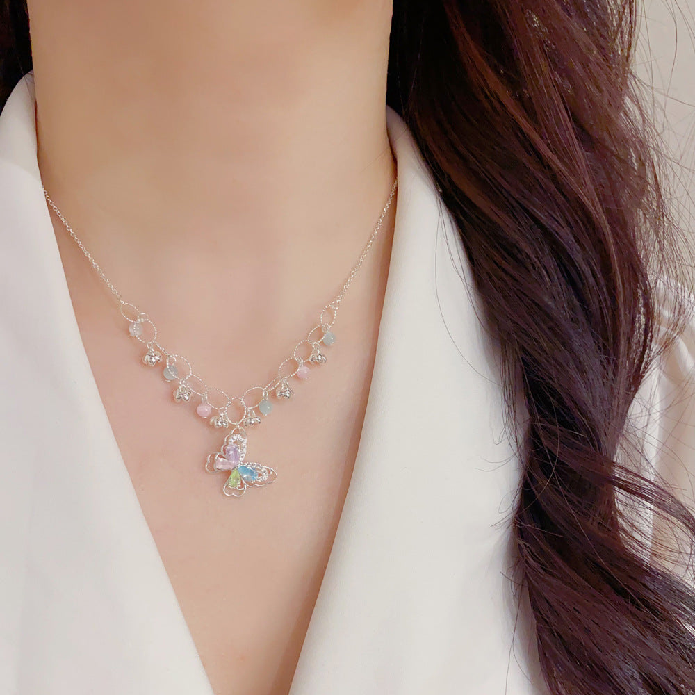 繽紛蝴蝶電鍍簡約項鍊－商品主圖｜https://igowo.tw/