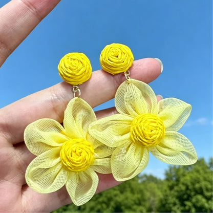 繽紛海星花朵編織耳環－細節特寫27｜https://igowo.tw/