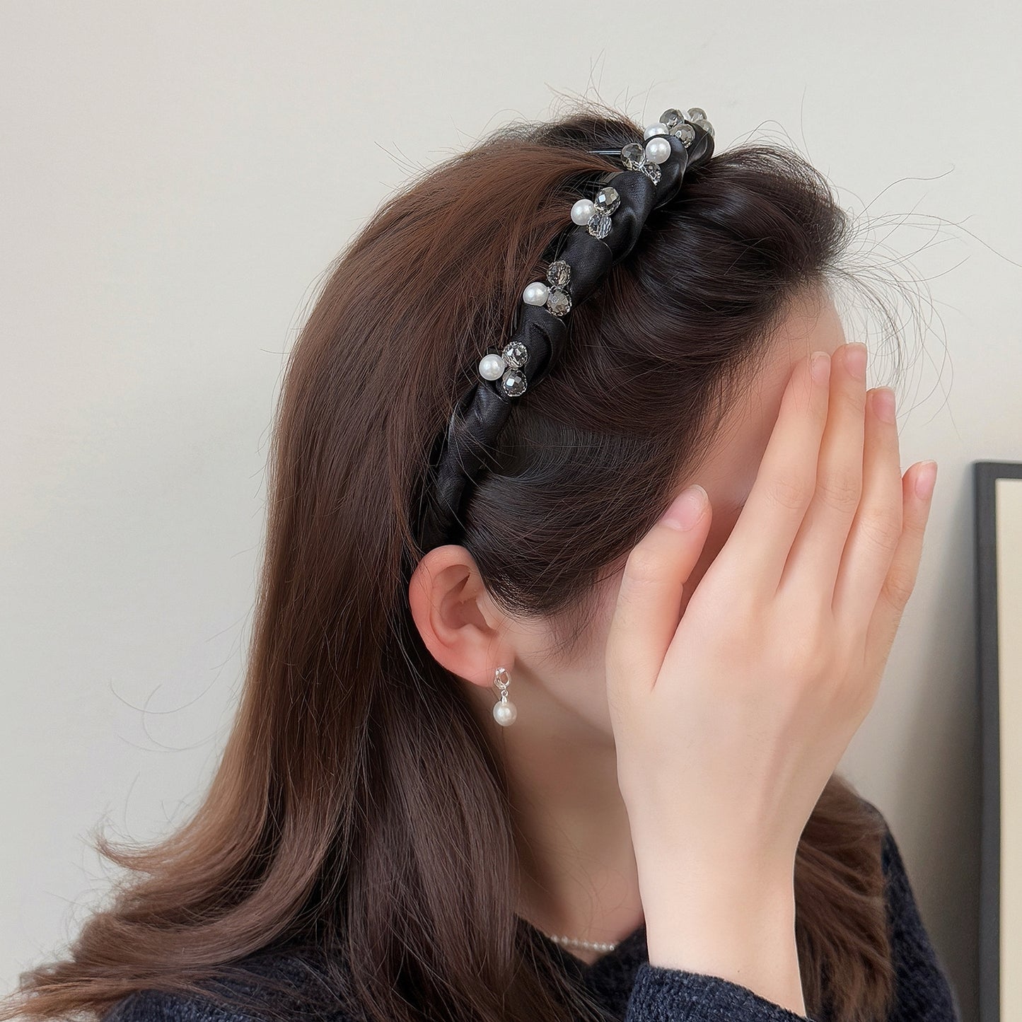 纏繞簡約髮箍－香檳精緻髮箍款實拍｜https://igowo.tw/
