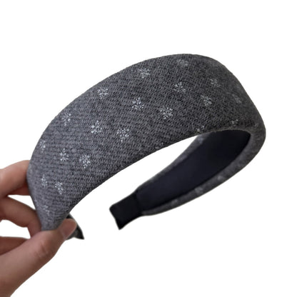 針織碎花復古髮箍－凹凸款灰色款細節｜https://igowo.tw/