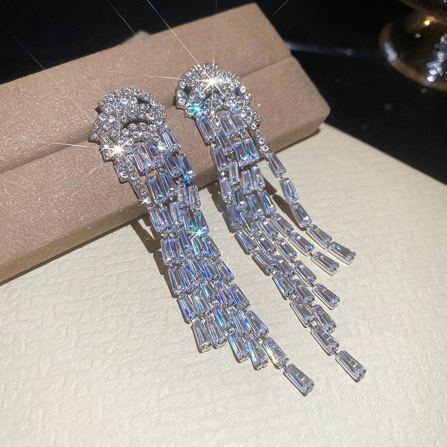法式宮廷風鑲鉆幾何花朵耳環輕奢高級感耳釘時尚精致氣質耳飾批發