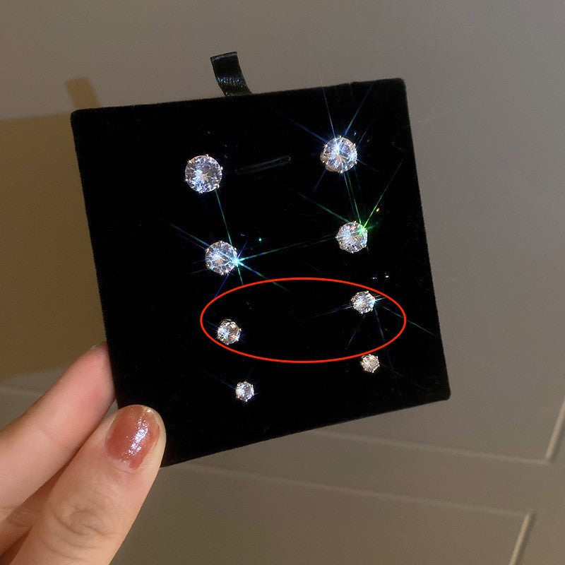 銀針超閃鑲鉆牛角不對稱珍珠耳釘女冷淡風小眾耳環輕奢高級感耳飾