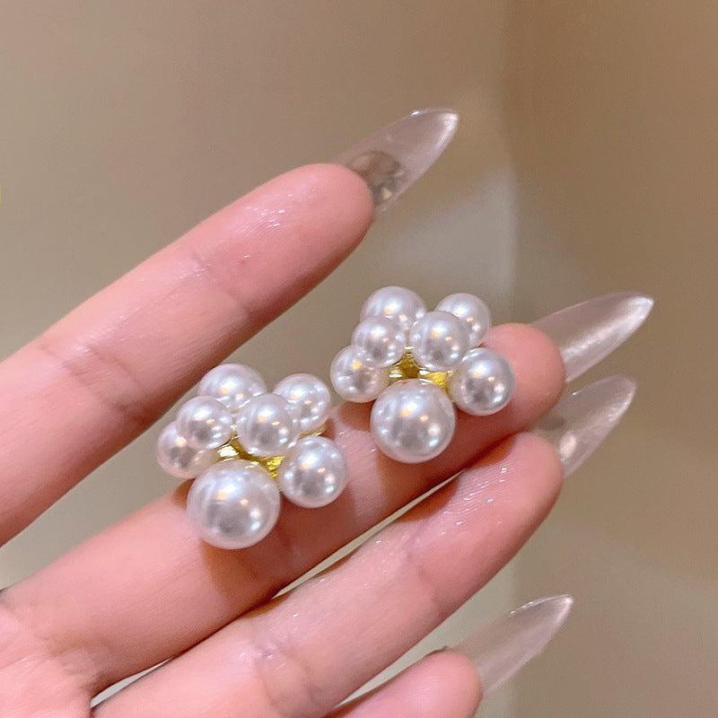 法式葡萄串珍珠耳釘