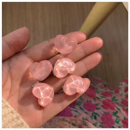 粉色蝴蝶結山茶花髮夾