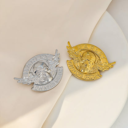 不鏽鋼天使太陽花胸針－Z77/銀色款實拍｜https://igowo.tw/