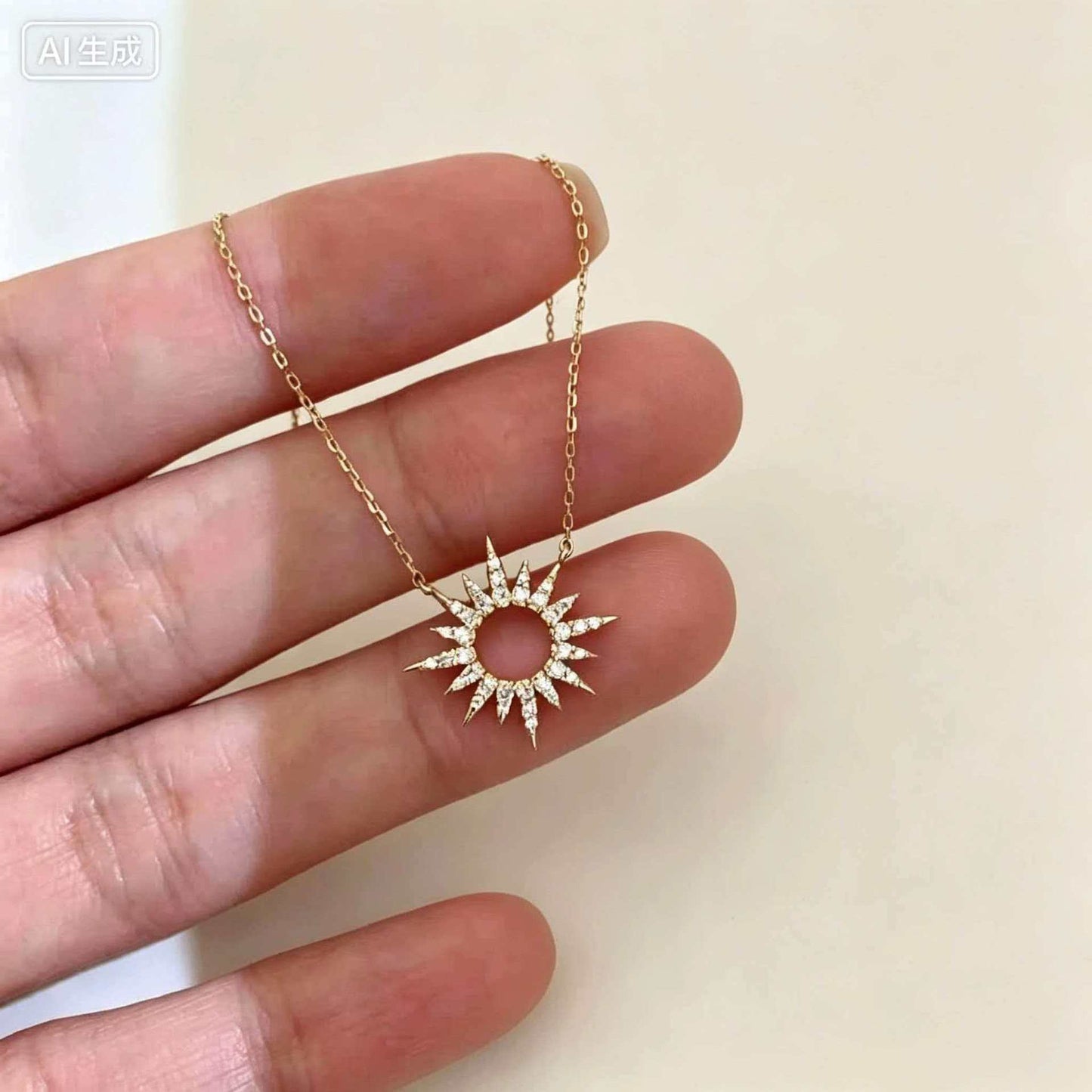 金屬太陽花誇張項鍊