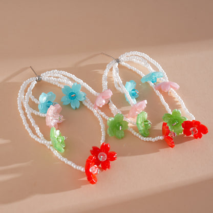 壓克力花朵流蘇耳環－細節特寫41｜https://igowo.tw/
