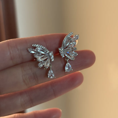 金色鋯石蝴蝶電鍍耳夾