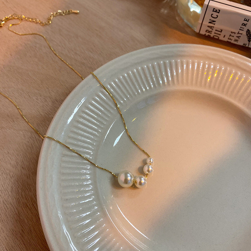 金色珍珠電鍍簡約項鍊