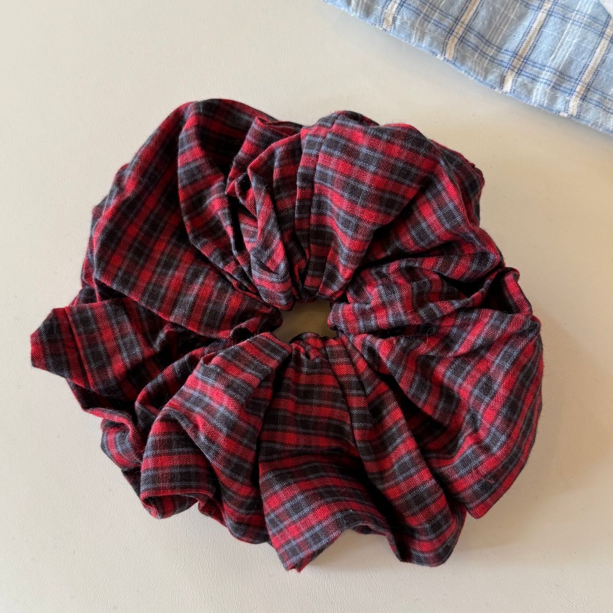 格紋大腸圈髮圈