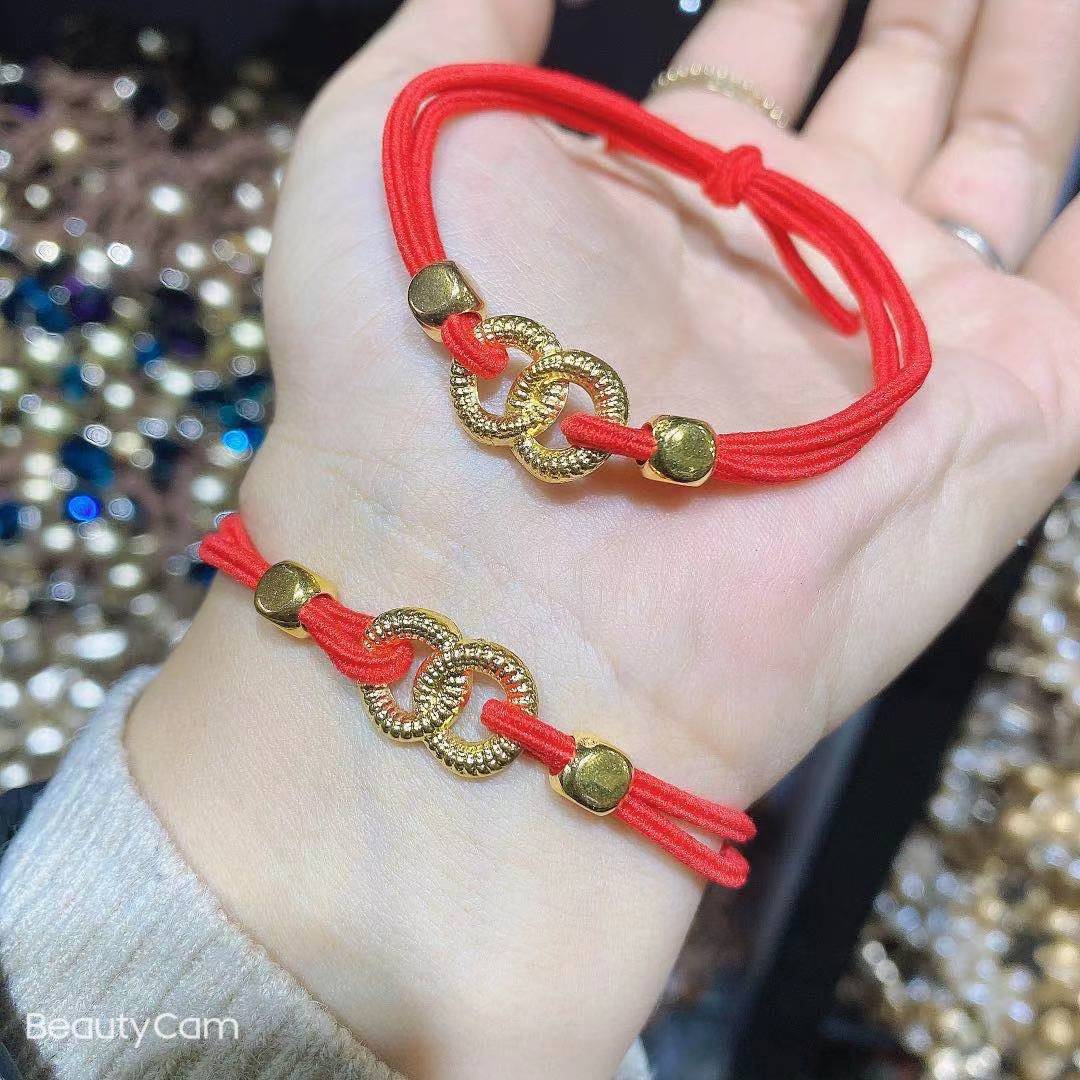 紅色兩用簡約髮圈－商品主圖｜https://igowo.tw/