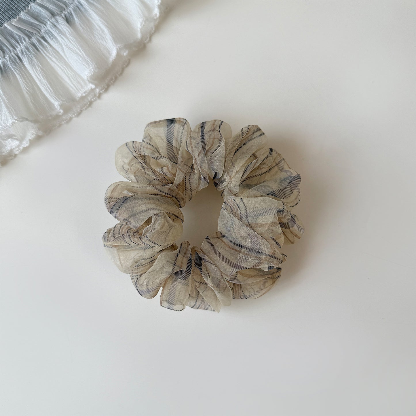 網紗格紋大腸圈髮圈