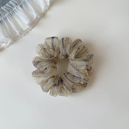 網紗格紋大腸圈髮圈