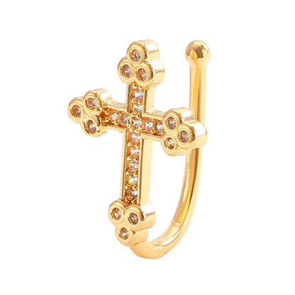 鋯石幾何耳骨夾－細節特寫3｜https://igowo.tw/