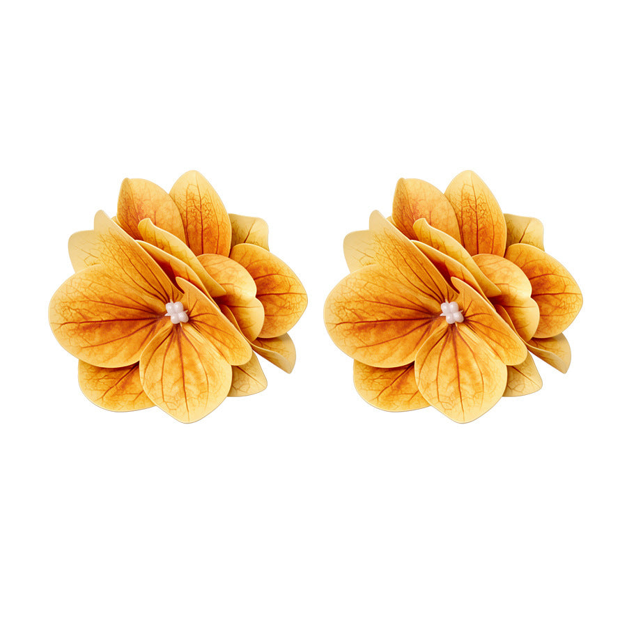 絕美氣質~布藝花朵發夾海島度假風絕美百搭鴨嘴夾小眾高級感發飾