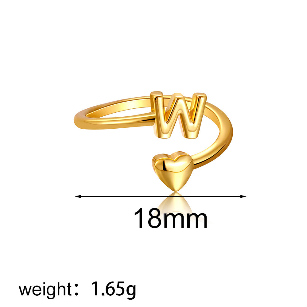 金色字母可調式戒指－細節特寫20｜https://igowo.tw/