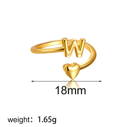 金色字母可調式戒指－細節特寫20｜https://igowo.tw/
