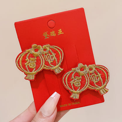 絨面蝴蝶結復古髮夾－細節特寫79｜https://igowo.tw/