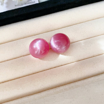 虎眼石圓形復古耳鉤