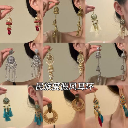 復古民族風鈴鐺流蘇耳環時尚精致設計感耳墜小眾輕奢百搭耳飾