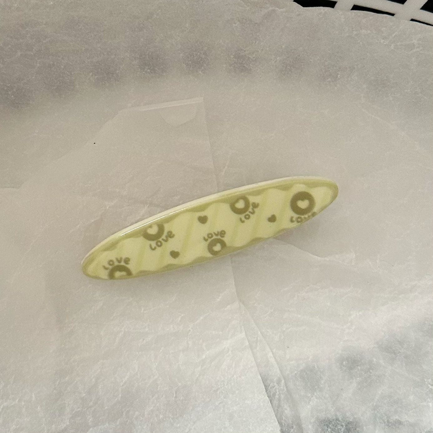 黃色小熊橢圓髮夾